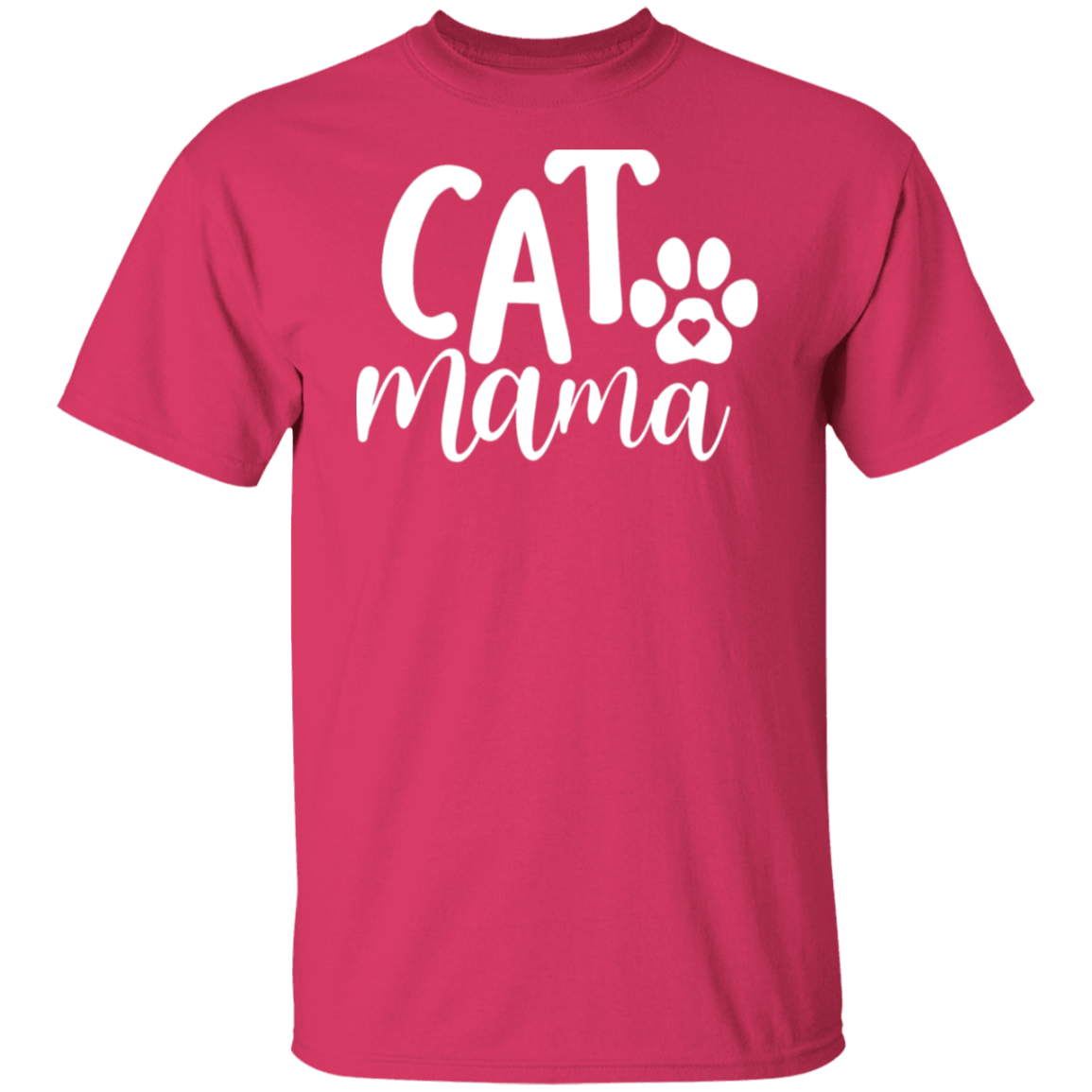 "Cat Mama" T-Shirt – Purr-fectly Styled with a Heartfelt Paw Print!