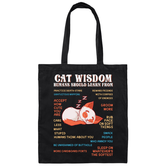 "Cat Wisdom" Tote Bag: Carry Your Feline Philosophy Everywhere!