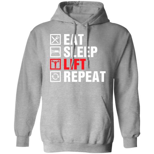 "Eat, Sleep, Lift, Repeat" Hoodie – Cozy Gym Wear for Weight Lifters and Fitness Lovers!