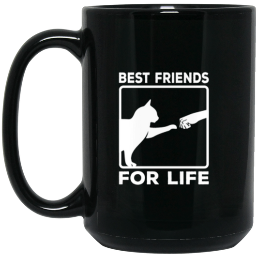 "Best Friends For Life" - Cat & Human Fist Bump Mug | Perfect for Cat Lovers & Pet Owners!