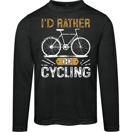 "I'd Rather Be Cycling" Long Sleeve Tee – Moisture-Wicking & UV 40+ Protection | Perfect Gift for Cyclists!