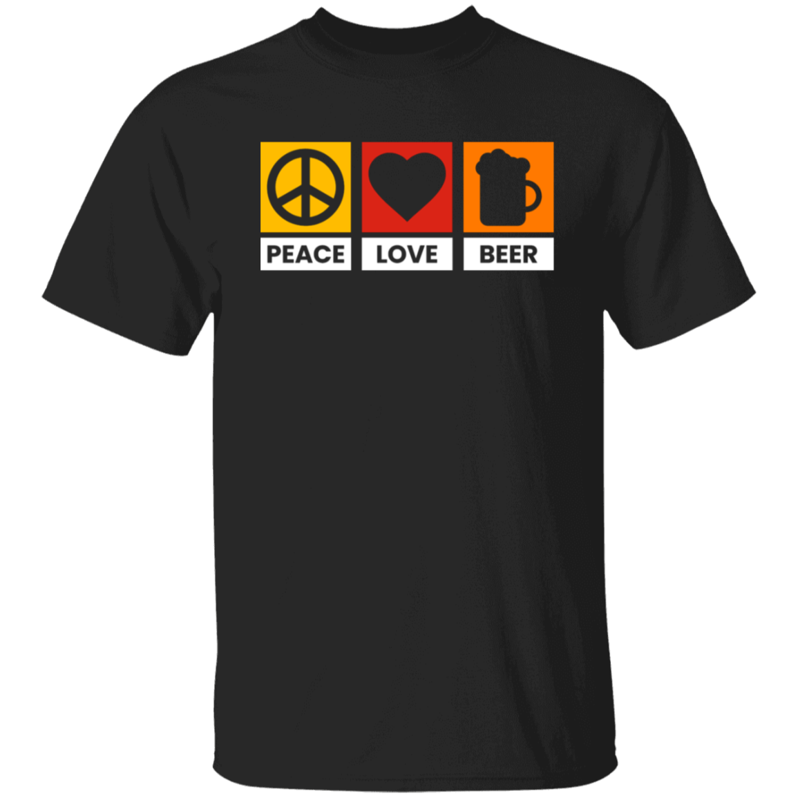 “Peace Love Beer” T-Shirt – Fun Tee for Beer Lovers, Happy Hour Fans, and Chill Vibes Seekers!