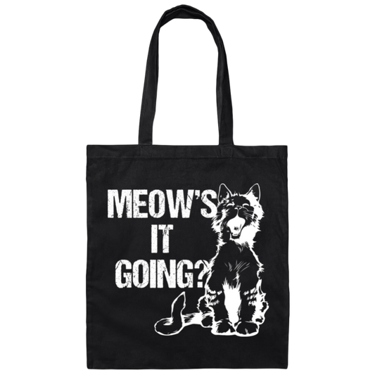 "Meow's It Going?" Cute Cat Tote Bag for Cat Lovers & Cat Ladies!