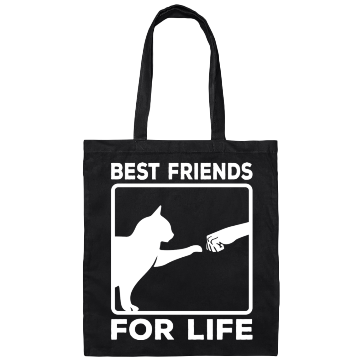 "Best Friends For Life" - Cat & Human Fist Bump Tote Bag | Perfect for Cat Lovers & Pet Owners!