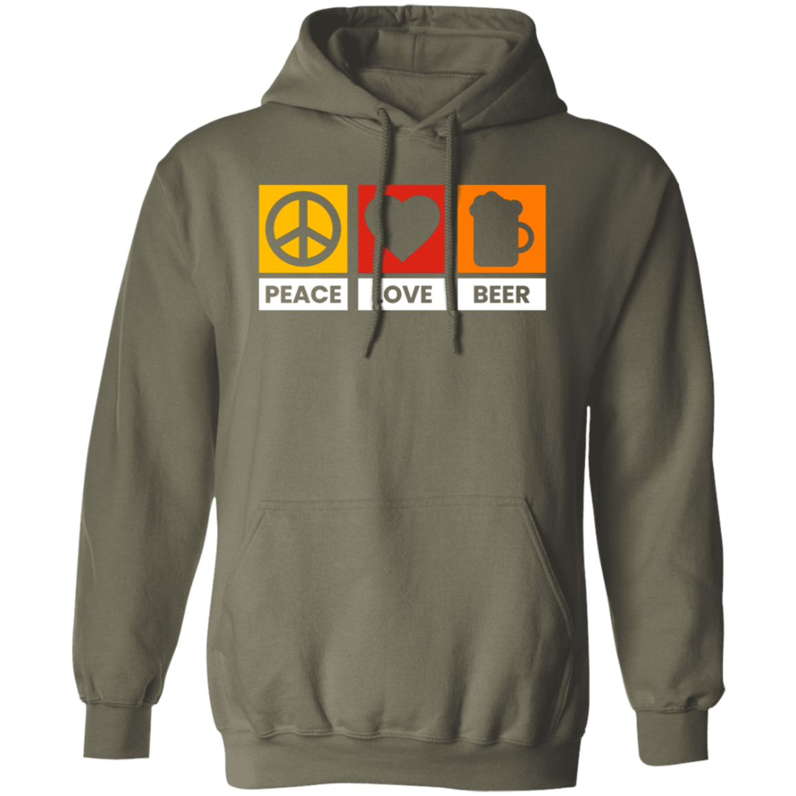 “Peace Love Beer” Hoodie – Cozy and Fun for Beer Lovers, Happy Hour, and Relaxing!