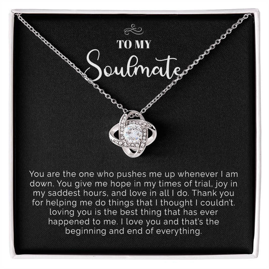 To My Soulmate | Thank You - Love Knot Necklace